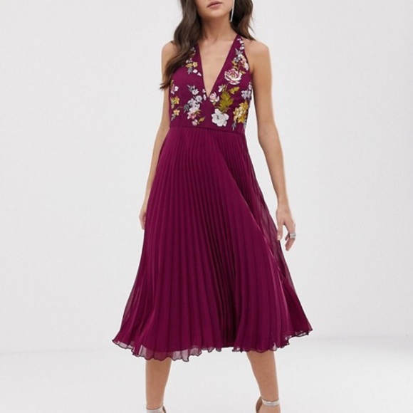 ASOS Dresses & Skirts - 🔴Final price 🔴 ASOS pleated embroidered dress